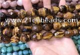 CNG8571 12*16mm - 15*20mm faceted nuggets yellow tiger eye beads