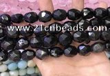 CNG8574 12*16mm - 15*20mm faceted nuggets black obsidian beads