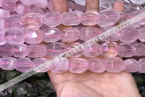 CNG8579 13*18mm - 15*20mm faceted nuggets rose quartz beads