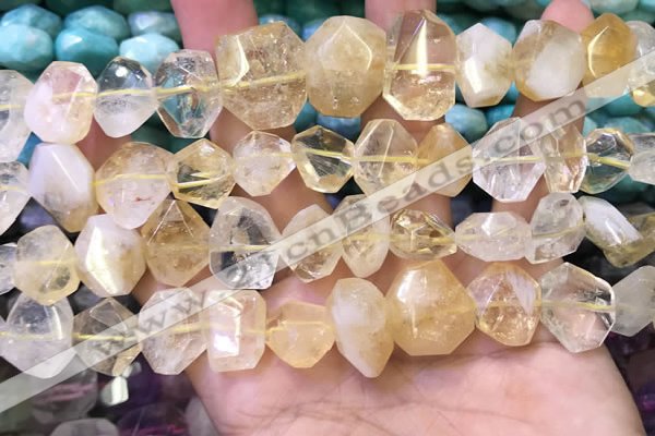 CNG8591 12*16mm - 13*18mm faceted nuggets citrine gemstone beads