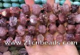 CNG8594 12*16mm - 13*18mm faceted nuggets strawberry quartz beads