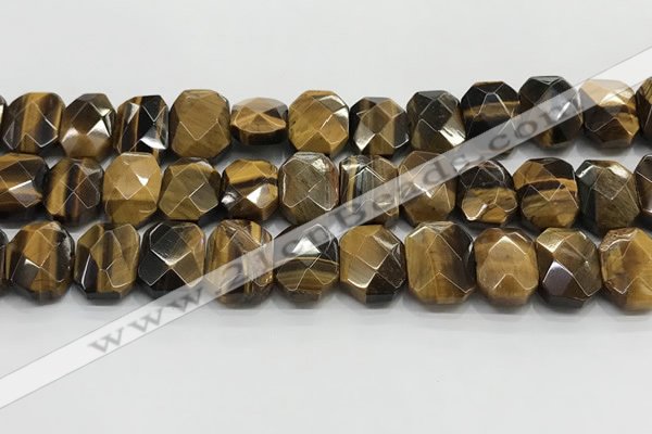 CNG8620 10*13mm - 12*16mm faceted freeform yellow tiger eye beads