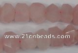 CNG863 15.5 inches 10*14mm faceted nuggets rose quartz beads