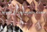 CNG8636 13*20mm - 15*25mm faceted freeform strawberry quartz beads