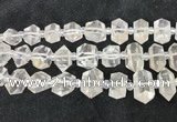 CNG8670 12*20mm - 20*33mm faceted nuggets white crystal beads