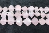 CNG8672 12*20mm - 20*33mm faceted nuggets rose quartz beads