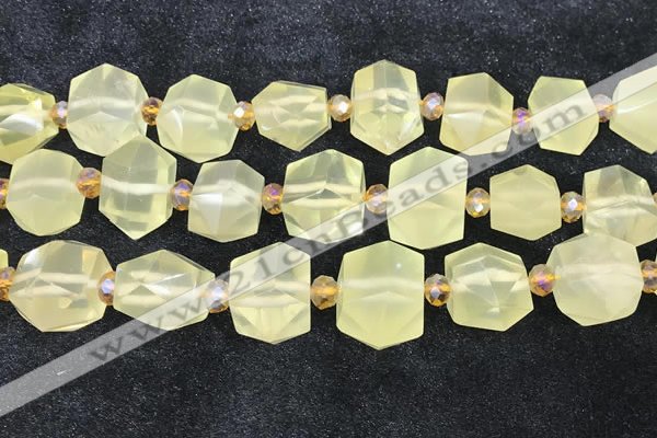 CNG8673 12*20mm - 20*33mm faceted nuggets lemon quartz beads