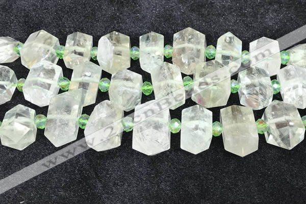 CNG8676 12*20mm - 20*33mm faceted nuggets green quartz beads