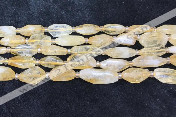 CNG8681 15.5 inches 12*23mm - 15*25mm faceted freeform citrine beads