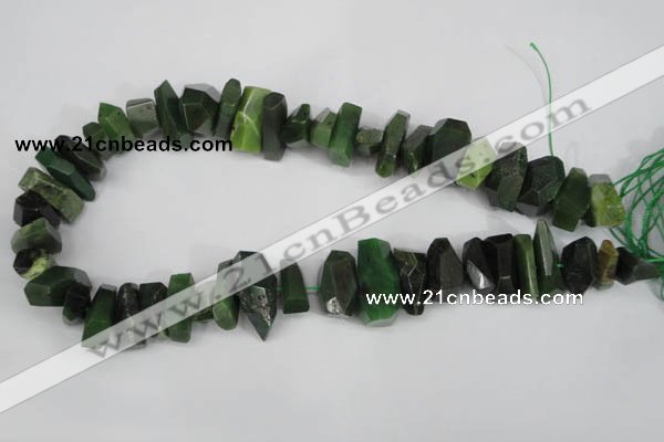 CNG869 15.5 inches 7*14mm – 13*25mm faceted nuggets Canadian jade beads