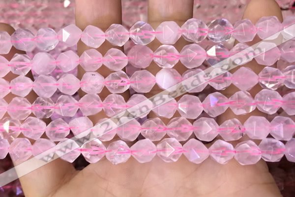 CNG8690 15.5 inches 6mm faceted nuggets rose quartz beads