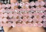 CNG8692 15.5 inches 10mm faceted nuggets rose quartz beads