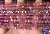 CNG8695 15.5 inches 6mm faceted nuggets strawberry quartz beads