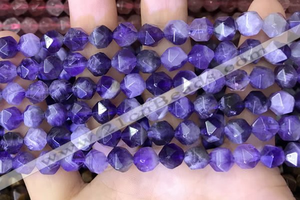 CNG8701 15.5 inches 8mm faceted nuggets amethyst gemstone beads