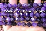 CNG8702 15.5 inches 10mm faceted nuggets amethyst gemstone beads