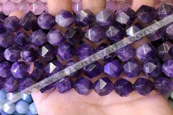 CNG8703 15.5 inches 12mm faceted nuggets amethyst gemstone beads