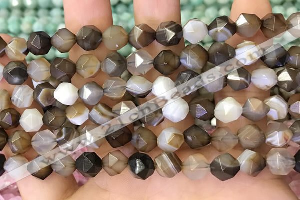 CNG8721 15.5 inches 8mm faceted nuggets agate gemstone beads