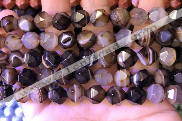 CNG8723 15.5 inches 12mm faceted nuggets agate gemstone beads