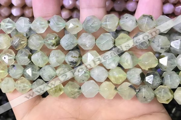 CNG8729 15.5 inches 8mm faceted nuggets prehnite gemstone beads