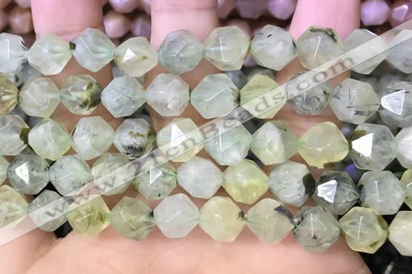 CNG8730 15.5 inches 10mm faceted nuggets prehnite gemstone beads