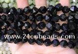 CNG8738 15.5 inches 10mm faceted nuggets black agate beads