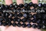 CNG8739 15.5 inches 12mm faceted nuggets black agate beads