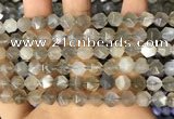 CNG8747 15.5 inches 8mm faceted nuggets grey moonstone beads