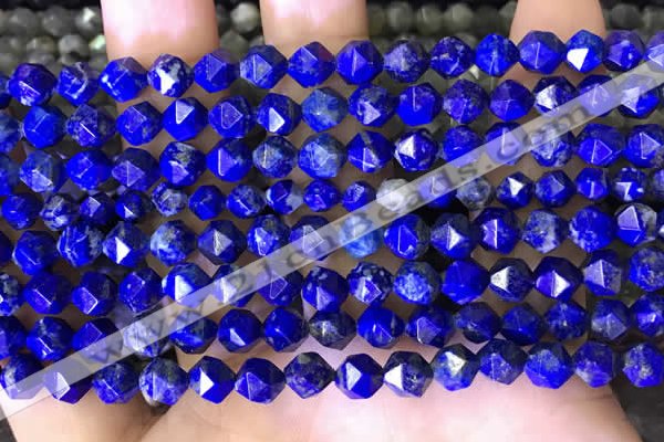 CNG8762 15.5 inches 6mm faceted nuggets lapis lazuli beads