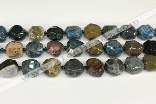 CNG8793 16*17mm - 18*19mm faceted nuggets agate  beads