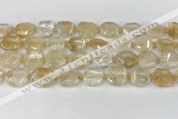 CNG8804 15.5 inches 16mm - 20mm faceted freeform citrine beads