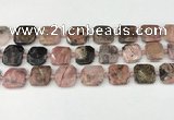 CNG8814 15.5 inches 16mm - 20mm faceted freeform rhodonite beads