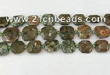 CNG8822 15.5 inches 16mm - 20mm faceted freeform rhyolite beads