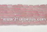 CNG8846 15.5 inches 8*12mm - 10*16mm nuggets matte rose quartz beads