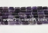 CNG8849 15.5 inches 8*12mm - 10*16mm nuggets matte amethyst beads