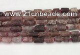 CNG8853 8*12mm - 10*16mm nuggets matte strawberry quartz beads