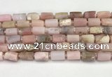 CNG8859 15.5 inches 8*12mm - 10*16mm nuggets matte pink opal beads