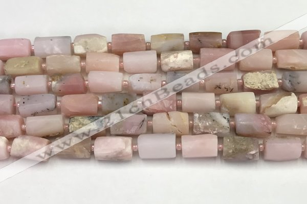 CNG8859 15.5 inches 8*12mm - 10*16mm nuggets matte pink opal beads