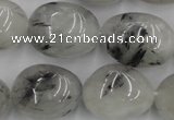 CNG887 15.5 inches 18*25mm nuggets black rutilated quartz beads