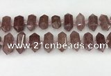 CNG8900 10*25mm - 14*30mm faceted nuggets strawberry quartz beads