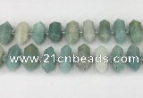 CNG8902 10*25mm - 14*30mm faceted nuggets amazonite beads