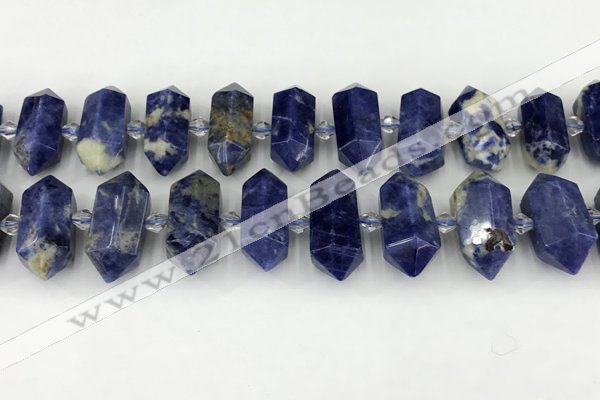 CNG8903 10*25mm - 14*30mm faceted nuggets sodalite beads