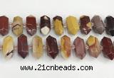 CNG8917 15.5 inches 10*25mm - 15*30mm faceted nuggets mookaite beads