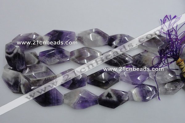 CNG893 15.5 inches 22*30mm faceted freeform dogtooth amethyst beads