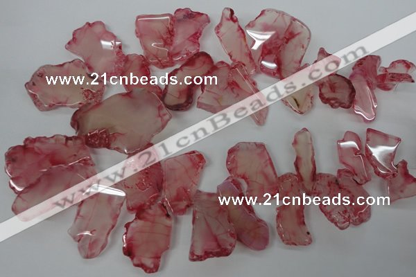 CNG895 15.5 inches 15*20mm – 25*48mm freeform dyed agate beads