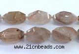 CNG8978 15 inches 20*33mm - 25*40mm faceted nuggets pink quartz beads