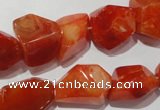 CNG900 15.5 inches 12*18mm – 18*24mm faceted nuggets red agate beads