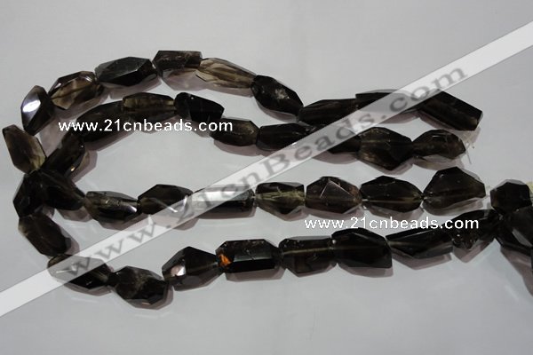 CNG904 15.5 inches 10*14mm – 14*25mm faceted nuggets smoky quartz beads