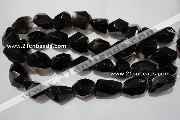 CNG905 15.5 inches 18*22mm – 20*32mm faceted nuggets smoky quartz beads