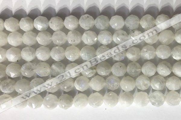 CNG9051 15.5 inches 8mm faceted nuggets white moonstone gemstone beads