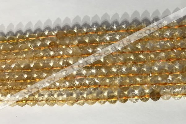 CNG9053 15.5 inches 6mm faceted nuggets citrine gemstone beads